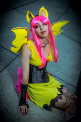 Size: 2000x3000 | Tagged: safe, artist:shwiggityshwah, imported from derpibooru, fluttershy, bat pony, human, bat ponified, clothes, cosplay, costume, flutterbat, irl, irl human, otakon, otakon 2015, photo, race swap