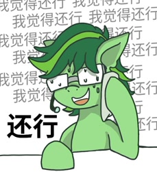 Size: 640x699 | Tagged: safe, artist:shadowshark233, imported from derpibooru, oc, oc only, oc:shark, earth pony, pony, bust, chinese, earth pony oc, glasses, male, simple background, solo, stallion, sweat, sweatdrop, translation request, white background