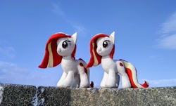 Size: 2048x1235 | Tagged: safe, imported from derpibooru, photographer:pakapaka1993, oc, oc only, oc:poniko, pony, duo, irl, japan, photo, plushie, self paradox, self ponidox