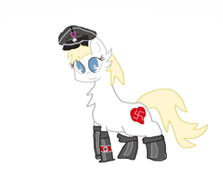 Size: 4808x4104 | Tagged: safe, imported from derpibooru, oc, oc:aryanne, earth pony, pony, armband, chest fluff, clothes, female, hat, heart, image, mare, nazi, nazi armband, nazi hat, nazipone, png, simple background, smiling, socks, solo, swastika, white background