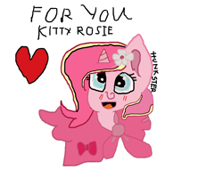 Size: 1988x1737 | Tagged: safe, artist:hunkster, imported from derpibooru, oc, oc only, oc:rosa flame, unicorn, 1000 hours in ms paint, female, flower, flower in hair, heart, mare, simple background, solo, white background