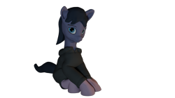 Size: 1920x1080 | Tagged: safe, artist:cicada bluemoon, imported from derpibooru, oc, oc:cicada bluemoon, 3d, clothes, femboy, hoodie, looking at you, male, simple background, sitting, socks, solo, stallion, transparent background