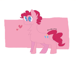 Size: 4437x3423 | Tagged: safe, imported from derpibooru, pinkie pie, earth pony, pony, chest fluff, female, heart, mare, pink background, simple background, solo, white background