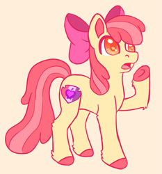 Size: 1051x1126 | Tagged: dead source, safe, artist:sinful-draws, imported from derpibooru, apple bloom, earth pony, pony, female, filly, foal, raised hoof, solo