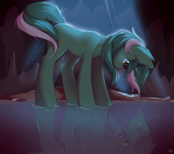 Size: 1920x1702 | Tagged: safe, artist:pledus, imported from derpibooru, lyra heartstrings, pony, unicorn, female, mare, reflection, solo, water