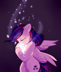 Size: 1920x2265 | Tagged: safe, artist:pledus, imported from derpibooru, oc, oc only, pegasus, pony, bubble, commission, crying, eyes closed, female, not twilight sparkle, pegasus oc, sad, solo, ych result