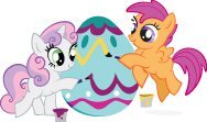 Size: 188x111 | Tagged: safe, imported from derpibooru, scootaloo, sweetie belle, easter, holiday, official