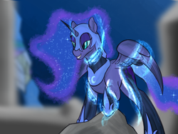 Size: 2400x1800 | Tagged: safe, artist:ahorseofcourse, nightmare moon, princess luna, alicorn, pony, solo