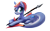 Size: 1442x903 | Tagged: safe, artist:tiffortat, oc, oc only, oc:tiffany fins, oc:tiffin, original species, pony, seapony (g4), shark, shark pony, female, looking at you, mare, ponerpics community collab 2022, prone, simple background, spear, transparent background, weapon
