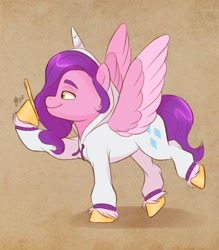 Size: 1790x2048 | Tagged: safe, artist:artharuhi, imported from derpibooru, part of a set, pipp petals, rarity, pegasus, pony, adorapipp, cellphone, clothes, cute, female, g5, hoodie, mare, my little pony: a new generation, onesie, pajamas, phone, raised hoof, raised leg, sleepwear, smartphone, solo, unshorn fetlocks