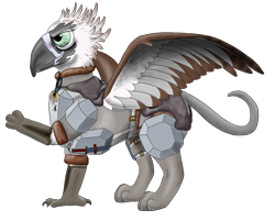 Size: 2396x1929 | Tagged: safe, artist:jack-varus, edit, imported from derpibooru, oc, oc only, oc:geralyn, griffon, fallout equestria, armor, clothes, female, griffon oc, simple background, talon merc, transparent background