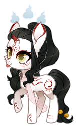 Size: 1290x2111 | Tagged: safe, artist:miioko, imported from derpibooru, oc, oc only, pony, unicorn, :p, eyelashes, female, horn, mare, raised hoof, simple background, smiling, solo, tattoo, tongue out, transparent background, unicorn oc