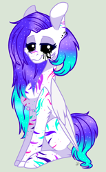 Size: 1384x2248 | Tagged: safe, artist:yulianapie26, imported from derpibooru, oc, oc only, pegasus, pony, base used, black sclera, black tears, chest fluff, ethereal mane, female, mare, pegasus oc, simple background, sitting, smiling, solo, starry mane