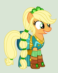 Size: 1872x2360 | Tagged: safe, artist:yulianapie26, imported from derpibooru, applejack, pony, equestria girls, legend of everfree, base used, clothes, crystal guardian, dress, equestria girls outfit, eyelashes, female, freckles, mare, simple background, smiling, solo