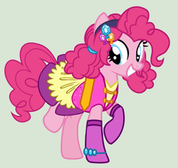 Size: 2336x2216 | Tagged: safe, artist:yulianapie26, imported from derpibooru, earth pony, pony, equestria girls, legend of everfree, base used, clothes, crystal guardian, dress, equestria girls outfit, eyelashes, female, grin, mare, raised hoof, simple background, smiling, socks, solo