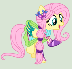 Size: 2304x2216 | Tagged: safe, artist:yulianapie26, imported from derpibooru, fluttershy, pony, equestria girls, legend of everfree, base used, clothes, crystal guardian, dress, equestria girls outfit, eyelashes, female, mare, simple background, solo, wings