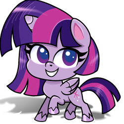 Size: 720x720 | Tagged: safe, artist:sallyso, imported from derpibooru, twilight sparkle, alicorn, pony, my little pony: pony life, eyelashes, female, g4.5, grin, mare, raised hoof, simple background, smiling, twilight sparkle (alicorn), unshorn fetlocks, white background