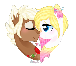 Size: 3673x3177 | Tagged: safe, artist:kaikururu, imported from derpibooru, oc, earth pony, pony, blushing, bust, commission, earth pony oc, female, male, mare, oc x oc, shipping, simple background, stallion, straight, transparent background, ych result