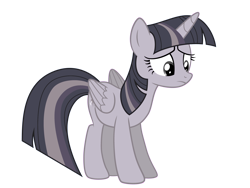 Size: 4000x3000 | Tagged: safe, artist:vvolllovv, edit, editor:wardex101, imported from derpibooru, twilight sparkle, alicorn, pony, discorded, discorded twilight, female, sad, simple background, solo, transparent background, twilight sparkle (alicorn), twilight tragedy, vector