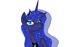 Size: 4000x2500 | Tagged: safe, artist:nitlynjane, imported from derpibooru, princess luna, alicorn, pony, crown, ethereal mane, eyeshadow, female, jewelry, lidded eyes, looking at you, luna is not amused, makeup, mare, peytral, raised hoof, regalia, simple background, solo, starry mane, transparent background, unamused