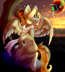 Size: 2000x2200 | Tagged: safe, artist:star-theft, imported from derpibooru, oc, oc:dusty twine, pegasus, pony, clothes, female, mare, scarf, solo