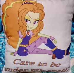 Size: 940x918 | Tagged: safe, imported from derpibooru, adagio dazzle, equestria girls, disguise, disguised siren, photography, pillow