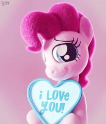 Size: 3000x3500 | Tagged: safe, artist:dashyoshi, imported from derpibooru, pinkie pie, earth pony, pony, 3d, blender, blender cycles, cute, diapinkes, heart, holiday, i love you, looking at you, smiling, smiling at you, solo, valentine's day