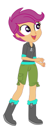Size: 1896x4729 | Tagged: safe, artist:gmaplay, imported from derpibooru, scootaloo, equestria girls, equestria girls series, happily ever after party, boots, clothes, cute, hoodie, shoes, shorts, simple background, solo, transparent background