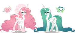 Size: 4000x1808 | Tagged: safe, artist:orin331, imported from derpibooru, princess amore, queen chrysalis, alicorn, pony, alternate design, alternate universe, coat markings, cutie mark, female, flowing mane, flowing tail, folded wings, halo, headcanon, jewelry, long mane, long tail, mare, peytral, redesign, regalia, simple background, socks (coat markings), story included, tail, transparent background, wings