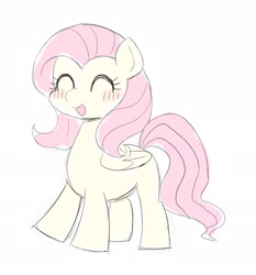 Size: 1664x1789 | Tagged: safe, artist:ginmaruxx, imported from derpibooru, fluttershy, pegasus, pony, blushing, eyes closed, female, happy, mare, simple background, smiling, solo, white background