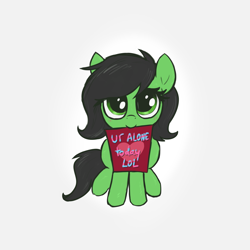 Size: 3000x3000 | Tagged: safe, artist:t72b, imported from derpibooru, oc, oc:filly anon, earth pony, pony, card, female, filly, foal, front view, holiday, looking at you, looking up, looking up at you, mouth hold, simple background, sitting, solo, valentine's day, white background