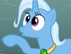 Size: 948x720 | Tagged: safe, imported from derpibooru, screencap, trixie, pony, unicorn, magic duel, season 3, :o, cropped, female, hooves, horn, imgflip, mare, open mouth, raised hoof, solo