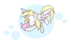 Size: 1280x800 | Tagged: safe, artist:imvicka, imported from derpibooru, derpy hooves, pegasus, pony, cute, derpabetes, female, happy, heart, holiday, mare, no pupils, open mouth, simple background, solo, valentine, valentine's day, white background