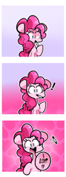 Size: 1075x2893 | Tagged: safe, artist:sourspot, imported from derpibooru, pinkie pie, earth pony, pony, comic, cute, diapinkes, female, happy, happy valentines day, heart, holiday, i love you, looking at you, mare, marker, mouth hold, open mouth, smiling, solo, underhoof, valentine's day