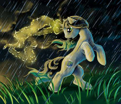 Size: 2800x2400 | Tagged: safe, artist:silverflight, imported from derpibooru, oc, oc only, pony, magic, rain, solo
