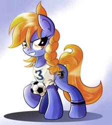 Size: 715x796 | Tagged: safe, artist:ruhisu, imported from derpibooru, oc, oc:princess pomerania, earth pony, pony, female, football, mascot, poland, solo, sports