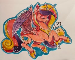 Size: 2048x1644 | Tagged: safe, artist:aarops, imported from derpibooru, princess cadance, alicorn, pony, marker drawing, solo, traditional art