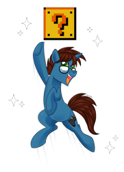 Size: 3400x4700 | Tagged: safe, alternate version, artist:kaikururu, imported from derpibooru, oc, oc only, pony, unicorn, background removed, glasses, male, open mouth, simple background, smiling, stallion, super mario bros., transparent background, underhoof