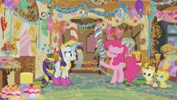 Size: 1920x1080 | Tagged: safe, artist:rarityvrymercollectiveoriginals, edit, edited screencap, imported from derpibooru, screencap, pinkie pie, pound cake, pumpkin cake, rarity, it isn't the mane thing about you, boots, glitter boots, shoes