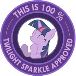 Size: 269x269 | Tagged: safe, artist:ambris, imported from derpibooru, twilight sparkle, pony, ^^, approval, approved, eyes closed, female, hooves, horn, mare, seal of approval, simple background, smiling, solo, text, transparent background