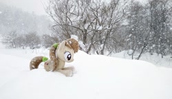 Size: 1024x589 | Tagged: safe, imported from derpibooru, photographer:pakapaka1993, pony, irl, japan, photo, plushie, snow, snowfall, solo, winter