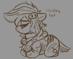 Size: 527x425 | Tagged: safe, artist:brainiac, imported from derpibooru, oc, oc:whiskey lullaby, cat, cat pony, original species, behaving like a cat, brainiacs sketchbook (set), female, lying, mare, ponyloaf, prone, sketch, solo, vent art