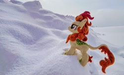 Size: 2048x1239 | Tagged: safe, imported from derpibooru, photographer:pakapaka1993, autumn blaze, kirin, pony, irl, japan, photo, plushie, snow, solo, winter