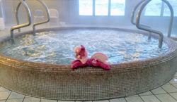 Size: 2048x1190 | Tagged: safe, imported from derpibooru, photographer:pakapaka1993, cheerilee, earth pony, pony, irl, jacuzzi, japan, photo, plushie, solo, spa