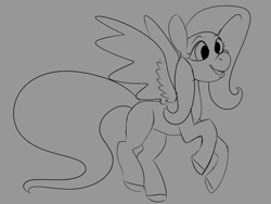 Size: 770x579 | Tagged: safe, artist:brainiac, imported from derpibooru, fluttershy, pegasus, brainiacs sketchbook (set), female, mare, sketch, solo, style testing