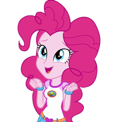 Size: 1112x1080 | Tagged: safe, edit, edited screencap, imported from derpibooru, screencap, pinkie pie, equestria girls, legend of everfree, background removed, camp everfree outfits, female, not a vector, open mouth, simple background, solo, transparent background
