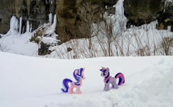 Size: 2048x1267 | Tagged: safe, imported from derpibooru, photographer:pakapaka1993, starlight glimmer, twilight sparkle, alicorn, pony, unicorn, duo, irl, japan, photo, plushie, snow, twilight sparkle (alicorn), winter