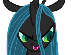 Size: 1409x1080 | Tagged: safe, edit, edited screencap, imported from derpibooru, screencap, queen chrysalis, changeling, changeling queen, a canterlot wedding, season 2, background removed, bust, fangs, female, not a vector, simple background, solo, transparent background
