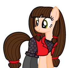 Size: 779x692 | Tagged: safe, artist:thebellajaydenart, imported from derpibooru, earth pony, pony, crossover, lila rossi, miraculous ladybug, ponified, simple background, solo, white background