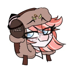 Size: 2000x2000 | Tagged: safe, artist:sickly-sour, imported from derpibooru, oc, oc only, pony, eye clipping through hair, eyebrows, eyebrows visible through hair, lidded eyes, looking at you, simple background, smiling, smug, solo, white background